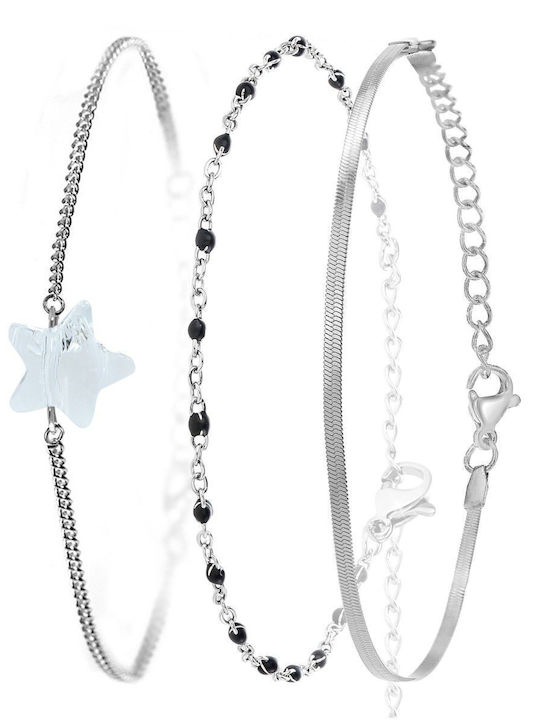 So Charm Women's Steel Bracelet Set 14.5cm