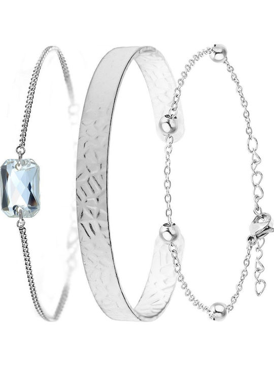 So Charm Women's Steel Bracelet Set 14.5cm