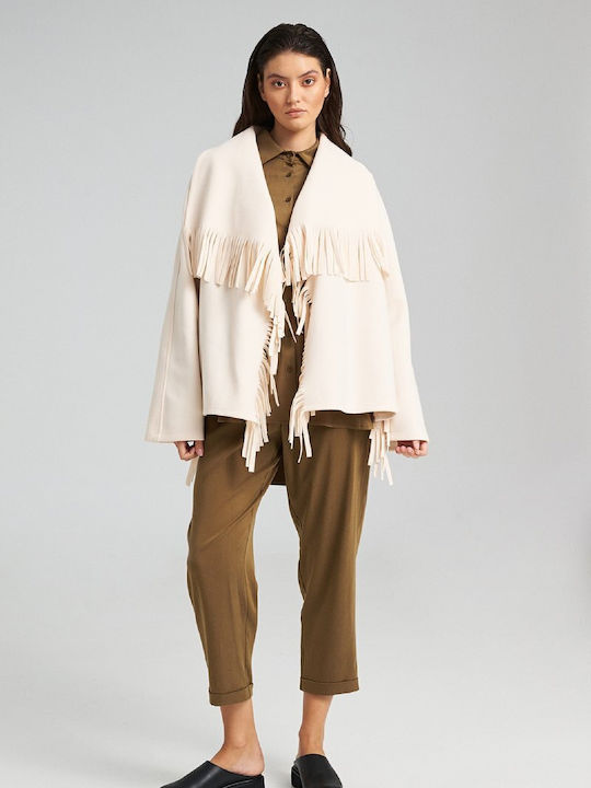 Women's High-waisted Linen Trousers Relaxed Fit Olive