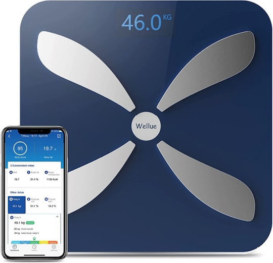 Vita Orthopaedics Smart Badezimmerwaage mit Körperfettmessung & Bluetooth Marineblaue 13-2-006