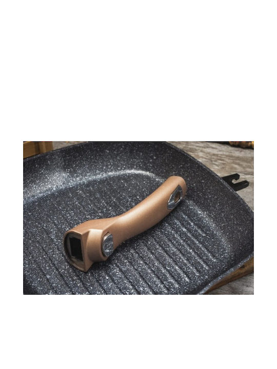 Berlinger Haus Metallic Line Grill made of Aluminum with Stone Coating Rose Gold Collection 28cm