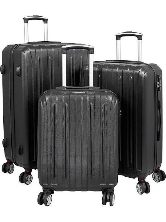 Комплект твърди куфари Royalty Line 3 бр. черен 4 колела RL-LTS18706-BLK