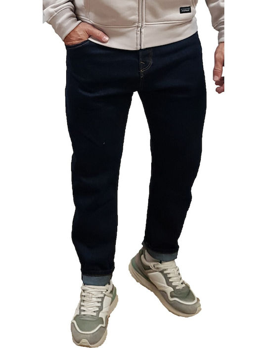Cover Jeans Ανδρικό Παντελόνι Τζιν Ελαστικό Loose Fit Baggy Dark Blue Denim