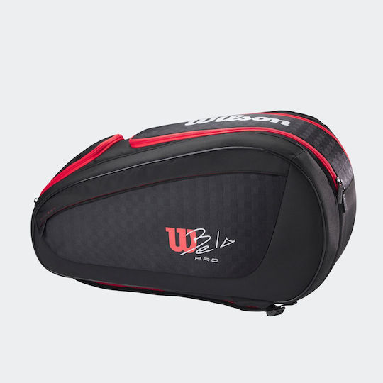 Wilson Bela Super Tour Τσάντα Πλάτης Padel 6 Ρακετών Μαύρη