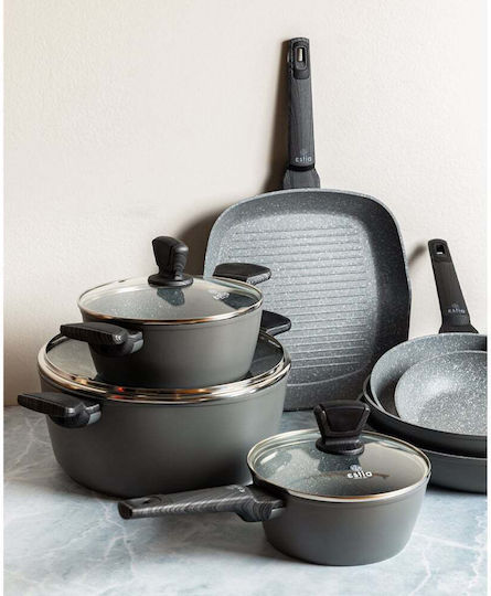 Estia Cuisson Κατσαρολάκι Γάλακτος από Αλουμίνιο 1.8lt / 18cm Μαύρο