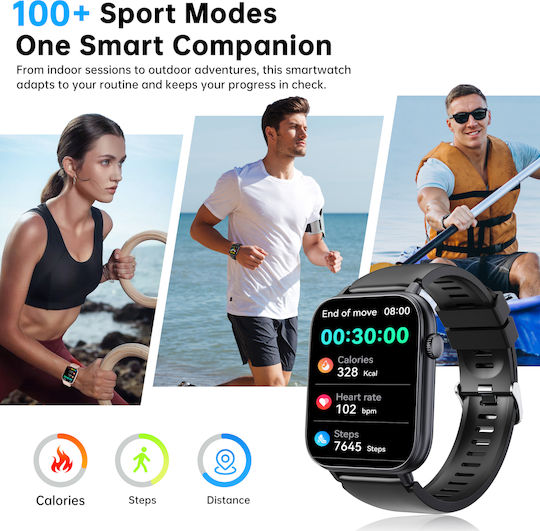 Oukitel V3 Smartwatch mit Pulsmesser (Schwarz)