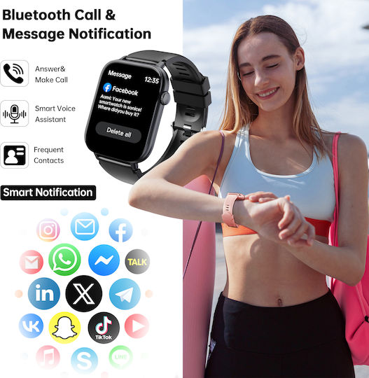 Oukitel V3 Smartwatch mit Pulsmesser (Schwarz)