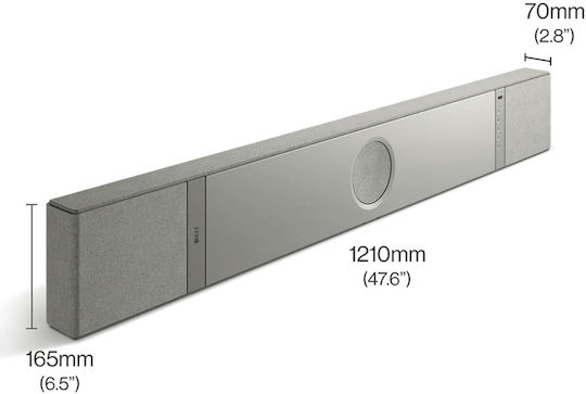 Kef XIO Soundbar 5.1.2 Wi-Fi Ασημί