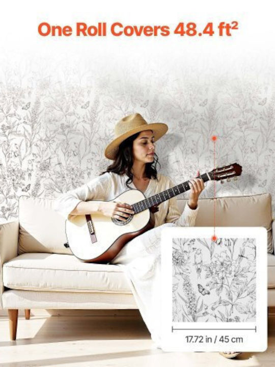 Self-adhesive Wall Wallpaper Vinyl White 45x45cm