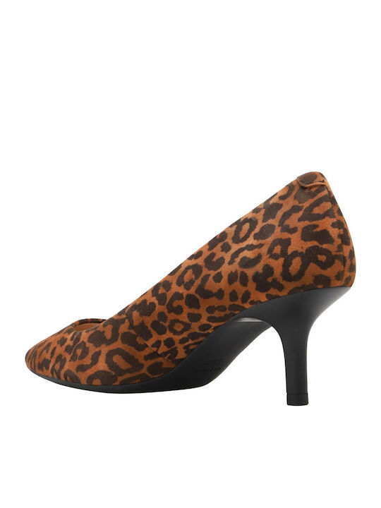 Suede Brown Medium Heels Animal Print Kleopy
