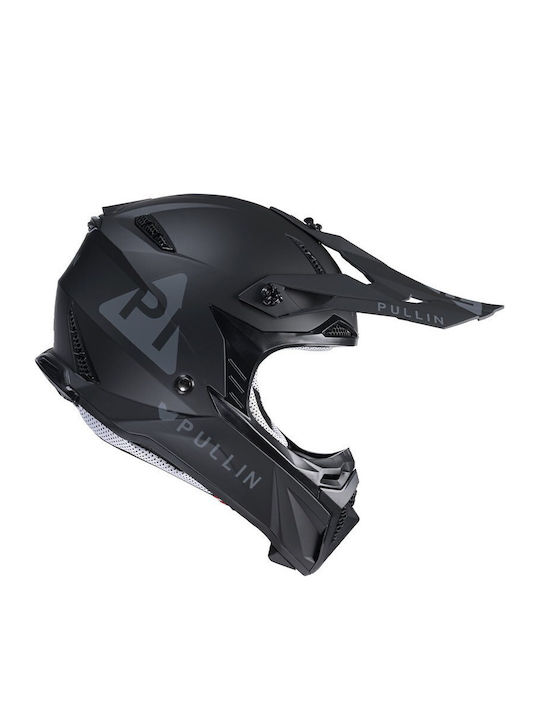 Pull-In Solid Matt Black Motorradhelm Motocross ECE 22.06 1350gr