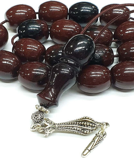 Roloi Komboloi Resin Worry Beads with 17 Beads Brown