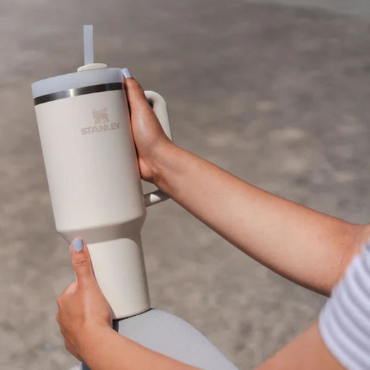 Stanley Quencher H2.0 FlowState Handled Tumbler Thermos Stainless Steel BPA Free 1.18lt Cranberry with Straw and Handle