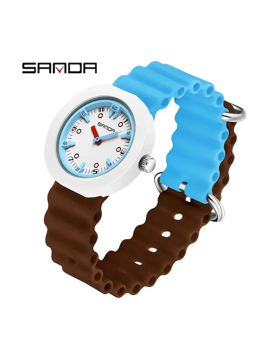 Sanda Kinder-Analoguhr mit Kautschuk/Plastikarmband Blau