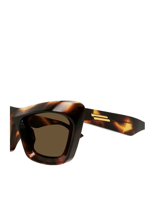 Bottega Veneta Women's Sunglasses with Brown Tartaruga Plastic Frame and Brown Lens BV1283S 002
