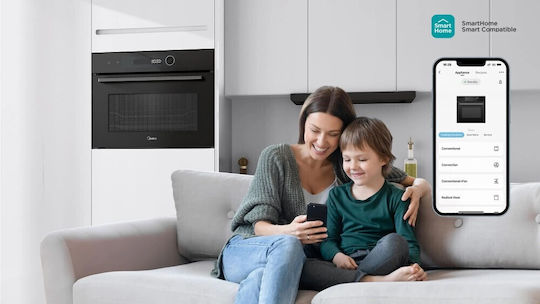 Midea Φούρνος άνω Πάγκου 72lt Π59.5εκ. Μαύρος