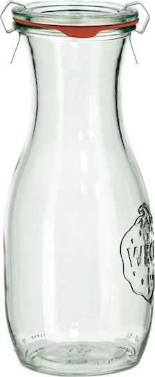 Weck Μπουκάλι Νερού Γυάλινο με Κλιπ Διάφανο 530ml