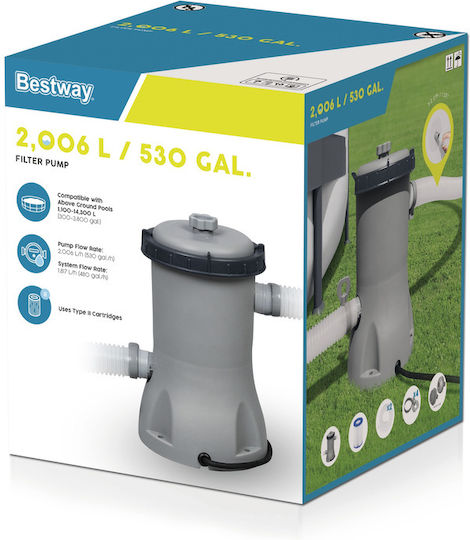 Bestway Αντλία Πισίνας Φίλτρου Μονοφασική με Μέγιστη Παροχή 2006 lt/h