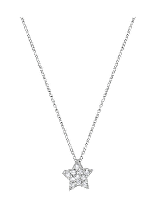 Kiriakos Gofas Charm mit Design Stern aus Weißgold 14K