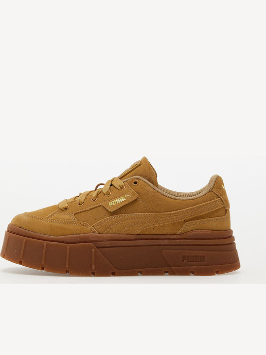 Mayze Stack Damen Flatforms Sneakers Orange