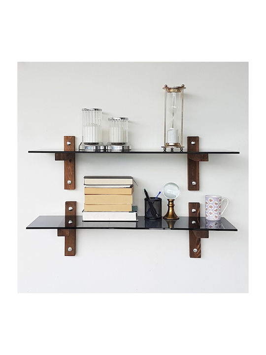 Ράφια Τοίχου Fume-walnut (2τμχ) 85x25x25εκ.