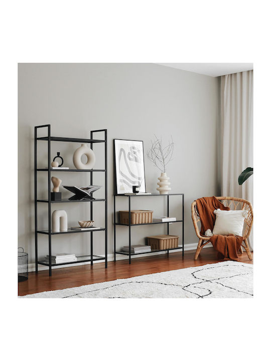 Bücherregal Schwarz 80x30x165cm