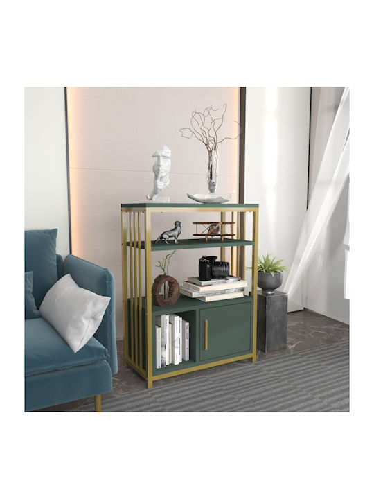 Bookcase Letos Green-Gold 60x29.6x80 cm