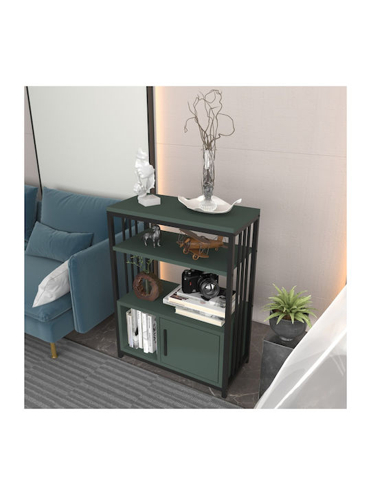 Βιβλιοθήκη Letos Green-black 60x29.6x80εκ.