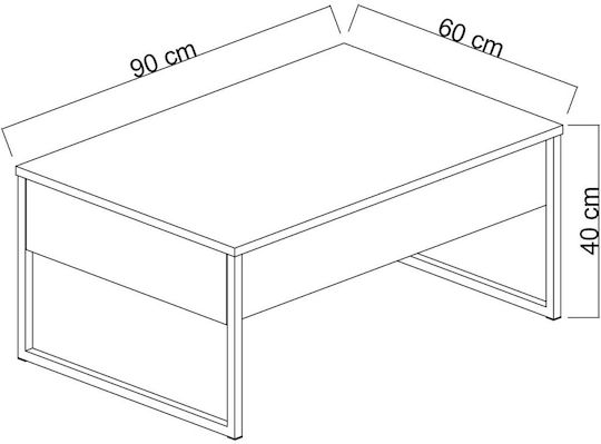Rechteckiger Zentral Kaffeetisch Luxe Holz Weiß / Schwarz M90xL60xH40cm