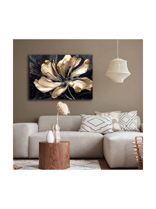 Canvas Painting 895fna1205 100x70cm Black-gold Wallity Horizontal Wood Canvas