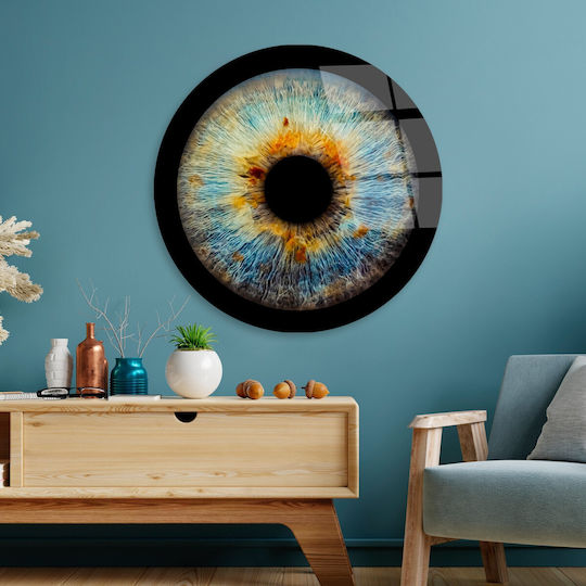 Πίνακας Γυάλινος 123bzm2634 Φ60cm Multi Wallity Στρόγγυλοι Γυαλί