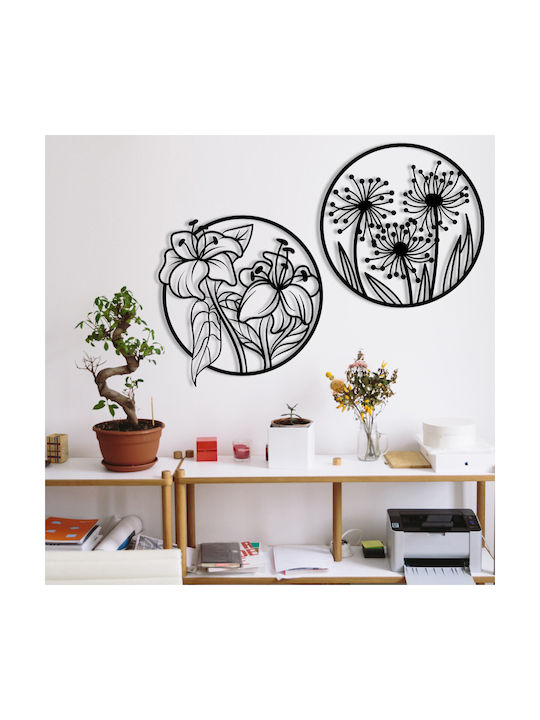 Wallity Wanddekoration Silhouette Mucbir Schwarz aus Metall 50x47cm 2 Stück