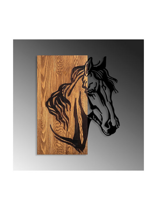 Asir Group 3D Mixed Art Black Wooden Wall Decor 57x48cm