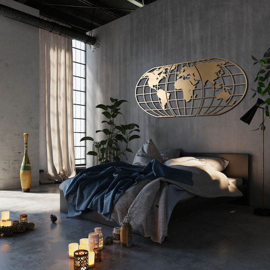 Wallity Decorațiune Pentru Perete Aurie Din Metal 120x60cm