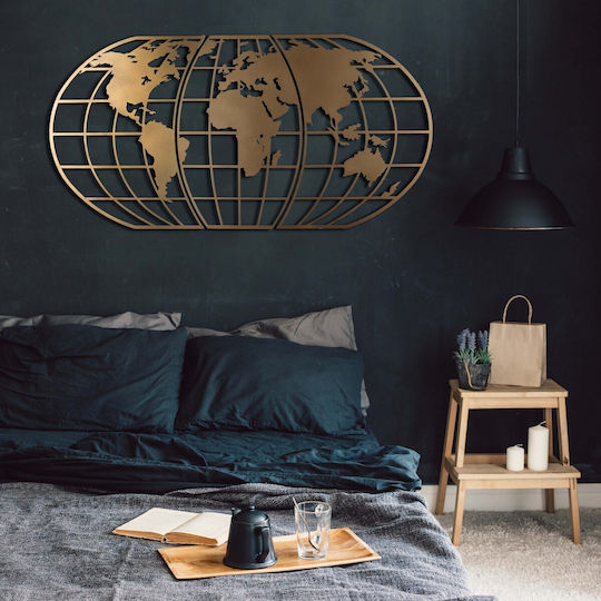 Wallity Decorațiune Pentru Perete Aurie Din Metal 120x60cm