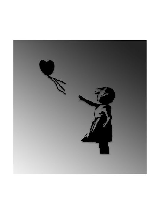 Wallity Διακοσμητική Σιλουέτα Banksy Μαύρη από Μέταλλο 105x85cm