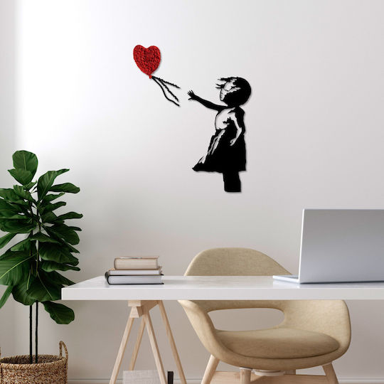 Wallity Decorative Silhouette Banksy Handmade Black Metal 105x85cm