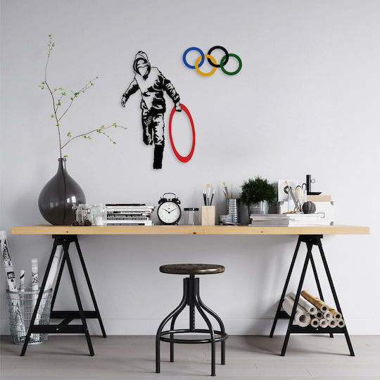 Wallity Διακοσμητική Σιλουέτα Banksy Μαύρη από Μέταλλο 62x61cm