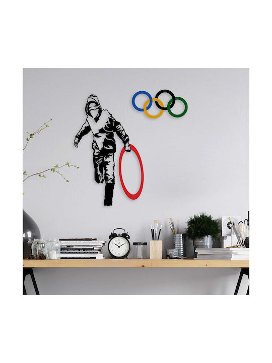 Wallity Decorative Silhouette Banksy Black Metal 62x61cm