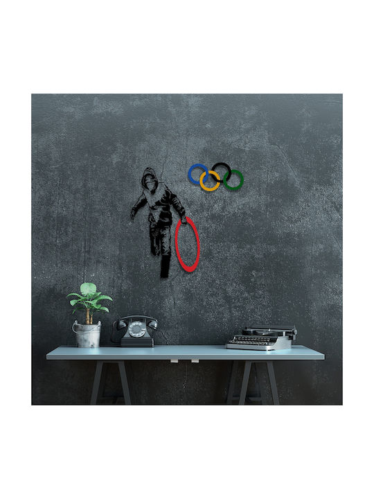 Wallity Decorative Silhouette Banksy Black Metal 62x61cm