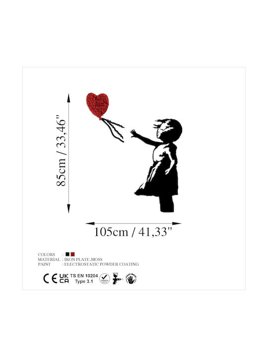 Wallity Decorative Silhouette Banksy Handmade Black Metal 105x85cm