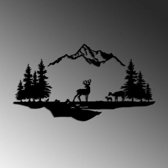 Wallity Decorative Silhouette Deer Black Metal 11cm 2 Pieces