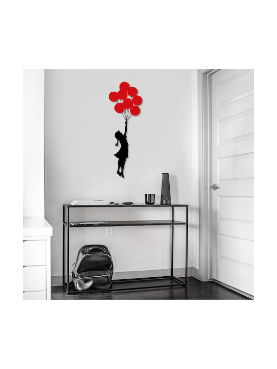 Wallity Διακοσμητική Σιλουέτα Banksy Μαύρη από Μέταλλο 100x34cm