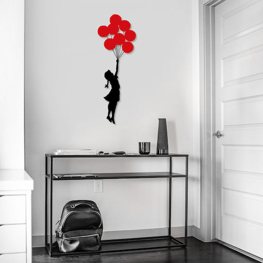Wallity Decorative Silhouette Banksy Black Metal 100x34cm