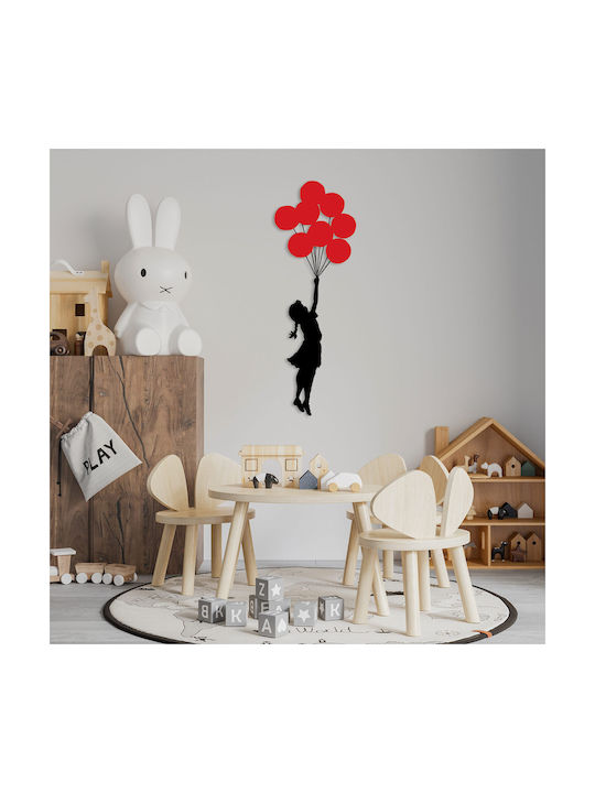 Wallity Διακοσμητική Σιλουέτα Banksy Μαύρη από Μέταλλο 100x34cm