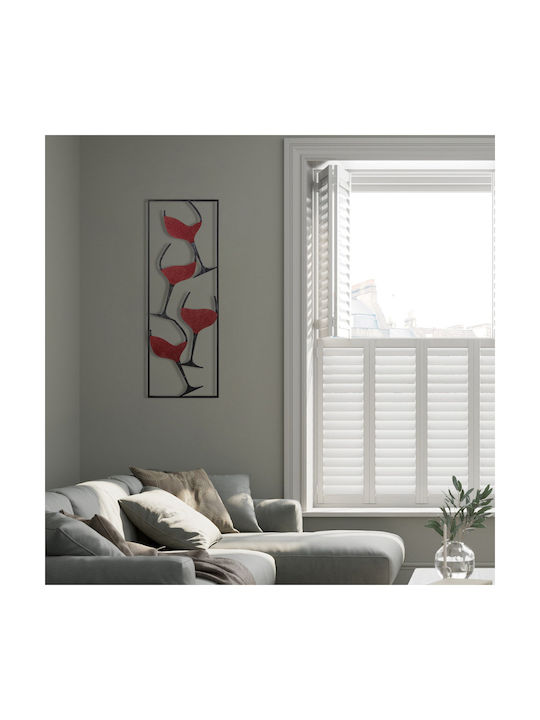 Wall Decor Wine 279enz2572 32x5x90cm Black-red Wallity Metal