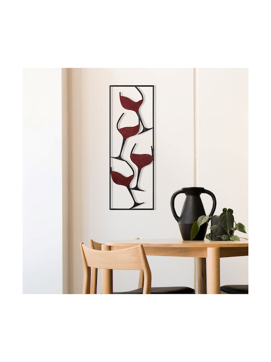 Wall Decor Wine 279enz2572 32x5x90cm Black-red Wallity Metal