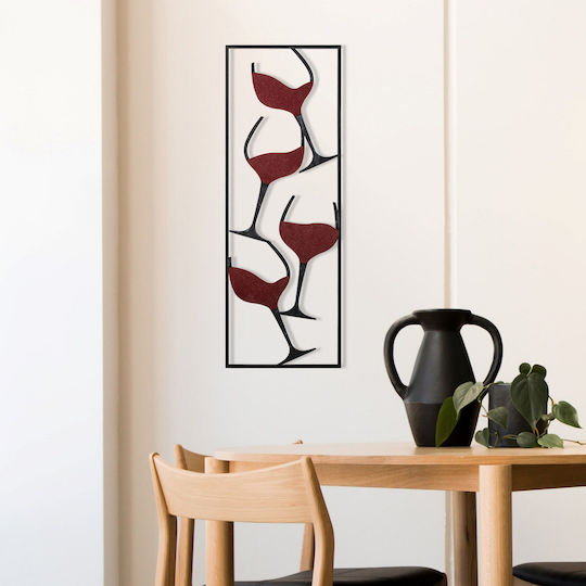 Διακοσμητικό Τοίχου Wine 279enz2572 32x5x90cm Black-red Wallity Μέταλλο Διακοσμητικό Τοίχου Wine 279enz2572 32x5x90cm Black-red Wallity Μέταλλο