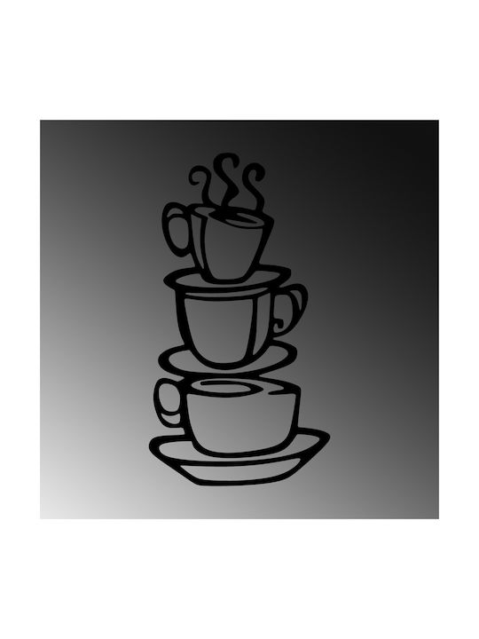 Wallity Wanddekoration Silhouette Kaffee Schwarz aus Metall 75x40cm