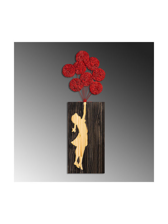 Banksy Wanddekoration Moos 899skl2664 34x99cm Braun-rot Wallity Metall Holz